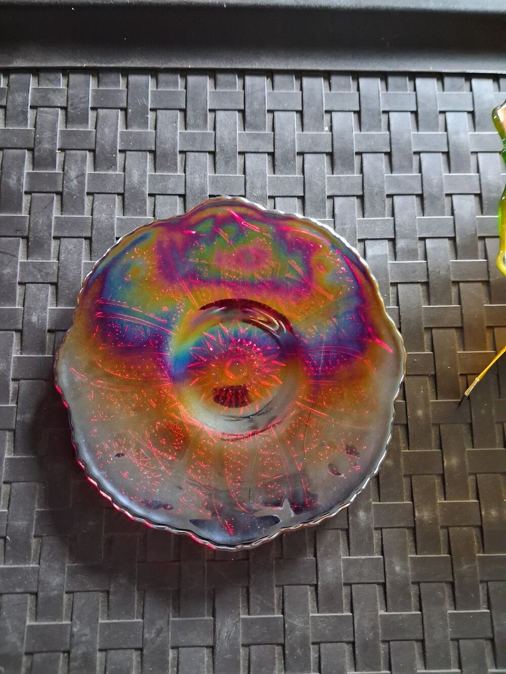 6in Carival Amberina Glass Dessert Plate